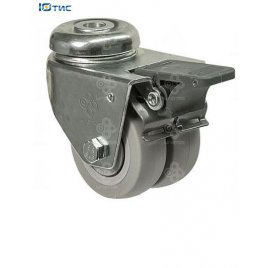 Колеса поворотные с отверстием и тормозом (шариковый)